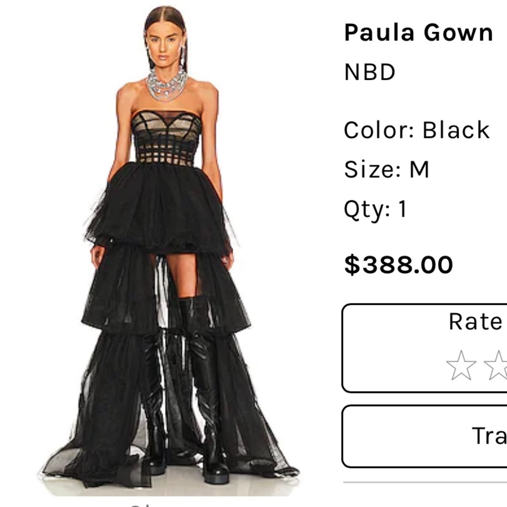 NBD corset top, tulle dress